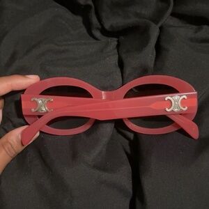 Celine Paris Red Oval Sunglasses